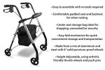 Aidapt Folding Lightweight Four-Wheeled Rollator