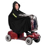Waterproof Mobility Scooter Rain Poncho - Black PVC