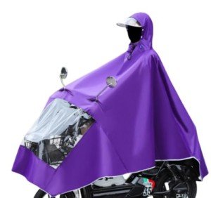 Purple Hooded Rain Cape for Mobility Scooters