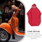 Hooded Rain Poncho for Mobility Scooters - Rose Red
