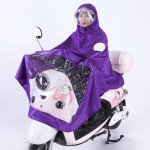 Purple Hooded Rain Cape for Mobility Scooters