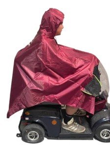 Blue Poncho for Mobility Scooter Riders