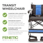 Lightweight Folding Aluminium Transit Wheelchair with Handbrakes