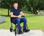 Lightweight Folding Wheelchair with Attendant Brakes and Straps