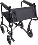 Lightweight Folding Wheelchair with Attendant Brakes and Straps