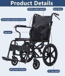 NOMIGO Lightweight Folding Travel Wheelchair for Seniors