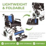 Lightweight Folding Aluminium Transit Wheelchair with Handbrakes