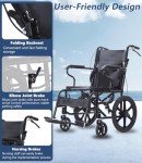 NOMIGO Lightweight Folding Travel Wheelchair for Seniors