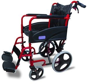Lightweight Folding Attendant Wheelchair with 18" Seat