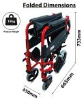 Lightweight Folding Attendant Wheelchair with 18" Seat
