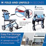 Tripaide Ultra Lightweight Folding Wheelchair for Adults