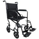 Compact Lightweight Steel Transit Wheelchair - Grey