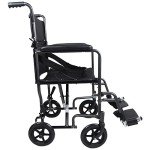 Compact Lightweight Steel Transit Wheelchair - Grey