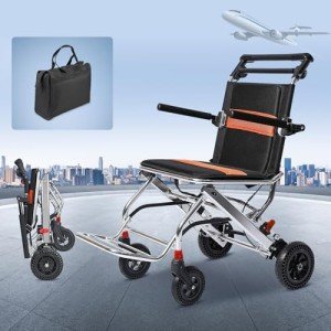 Lightweight Folding Travel Wheelchair with Hand Brake