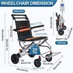 Lightweight Folding Travel Wheelchair with Hand Brake