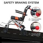 Lightweight Folding Travel Wheelchair with Hand Brake