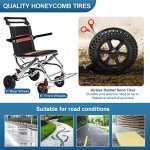 Lightweight Folding Travel Wheelchair with Hand Brake