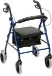 Drive Devilbiss R6 Blue Rollator with Seat Bag