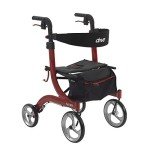 Drive Medical Nitro Euro-Style 4-Wheel Walker, Red