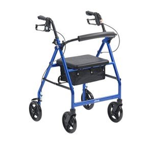 DeVilbiss Lightweight Blue Rollator with Seat