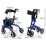 COSTWAY Folding Mobility Walker with Seat and Storage