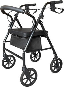 Lightweight Folding 4-Wheel Mobility Walker with Seat