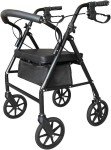 Lightweight Folding 4-Wheel Mobility Walker with Seat