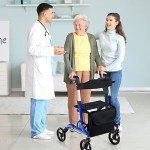 COSTWAY Folding Mobility Walker with Seat and Storage