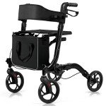 Folding 4-Wheel Mobility Scooter Walker with Seat