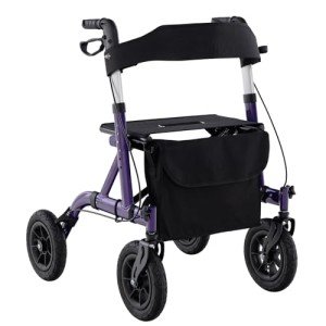 COSTWAY Foldable Rollator with Adjustable Height and Seat