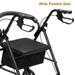 Bonnlo All-Terrain Rollator Walker with Wide Seat