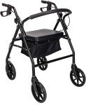 Lightweight Folding 4-Wheel Mobility Walker with Seat