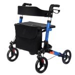 Foldable Rollator Walker with 8” Wheels & Seat