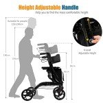 Folding 4-Wheel Mobility Scooter Walker with Seat