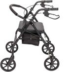 Lightweight Folding 4-Wheel Mobility Walker with Seat