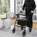 Bonnlo All-Terrain Rollator Walker with Wide Seat
