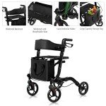 Folding 4-Wheel Mobility Scooter Walker with Seat