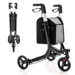 Lightweight 3-Wheel Folding Mobility Walker with Bag