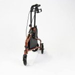 3-Wheel Steel Rollator Walker with Bag - Red