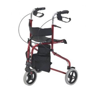 Lightweight Tri Walker Rollator with Seat and Bag