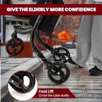 Lightweight 3-Wheel Folding Mobility Walker with Bag