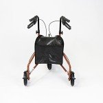 3-Wheel Steel Rollator Walker with Bag - Red