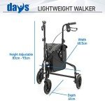 Lightweight Tri-Wheel Mobility Walker with Bag