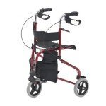 Lightweight Tri Walker Rollator with Seat and Bag