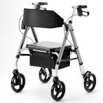 HEAO Wide Seat Rollator with Storage Basket - Grey