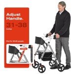 HEAO Wide Seat Rollator with Storage Basket - Grey