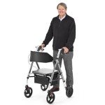 HEAO Wide Seat Rollator with Storage Basket - Grey