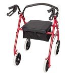 Lightweight Folding 4-Wheel Mobility Walker with Seat