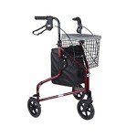 DAYS Lightweight Folding 3-Wheel Walker - Ruby Red