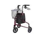 DAYS Lightweight Folding 3-Wheel Walker - Ruby Red